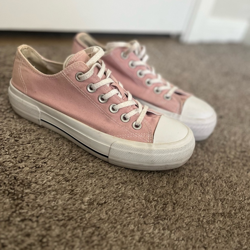 Pink converse style sneakers